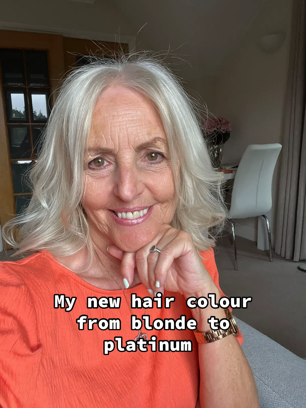I took the plunge and did it. I went from a blonde with silver roots to platinum. Thank you to my Tik Tok viewers for all your helpful responses and advice.  #over60andfabulous #greyblending