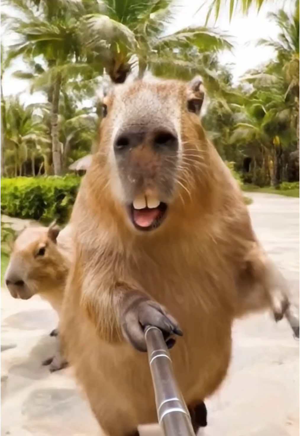 Capy Papi goes to the beach! Where should I go next? #capybara #capypapi 