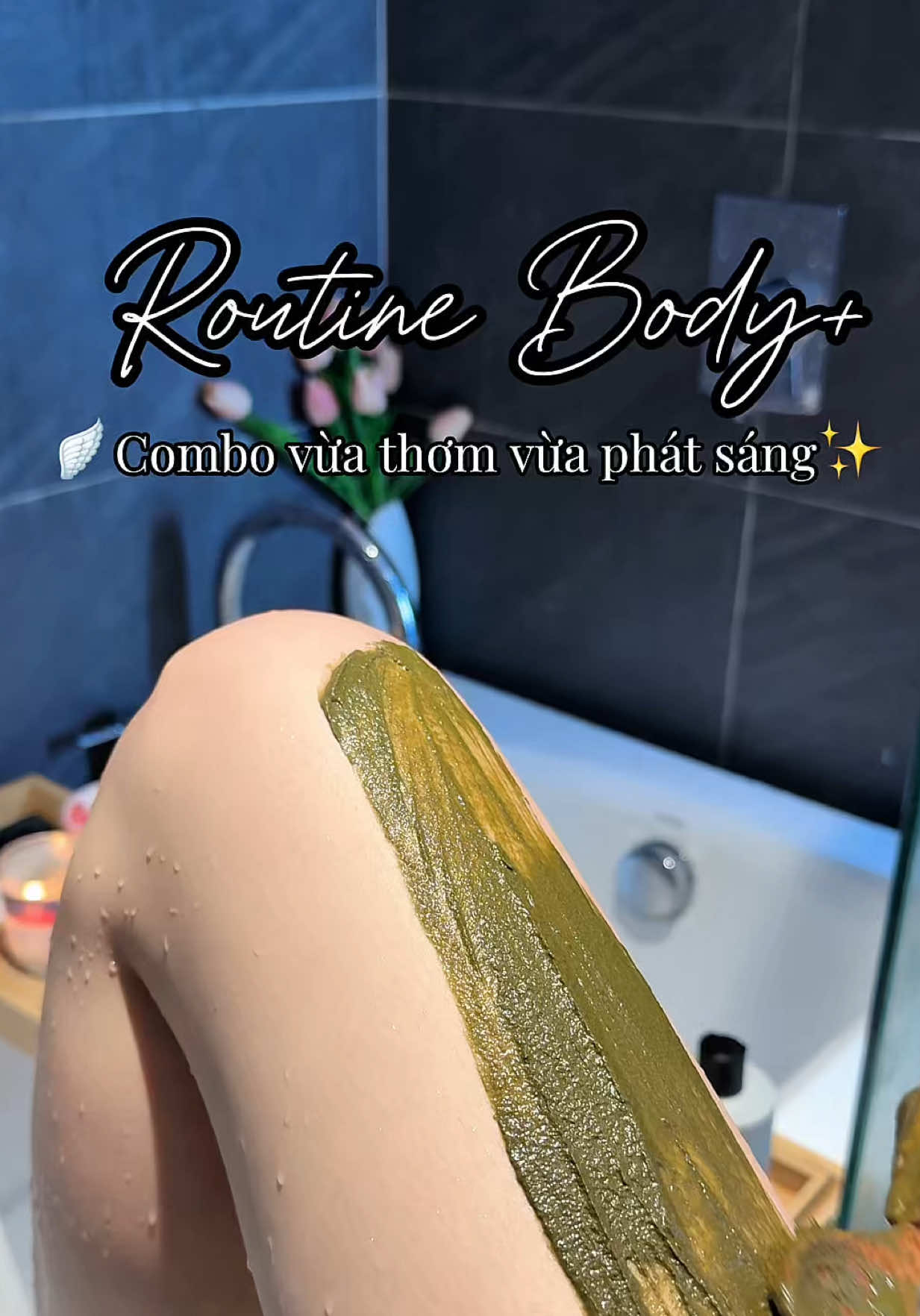 Muốn da phát sáng chỉ cần kiên trì, tắm bột liền đi mấy bà uii 🫧🪽🌿 #nightroutine #chamsocdabody #relaxtime #bodycare 