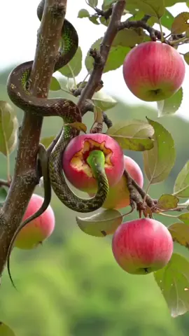 Snake eating apple #snake #fyp #virals 
