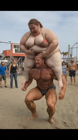 Bodybuilder squatting 380 pound woman! #fyp #ai #bodybuilding 