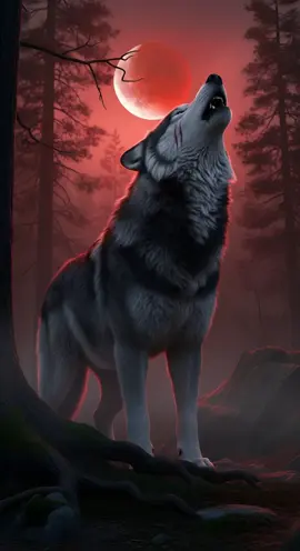 Live Wallpaper: Blood Moon Alpha From the heart of the haunted wild, he rises — silver fur aglow beneath crimson skies, voice piercing the veil of night. A spirit of the old world, howling dominance into the eclipse. #wolf #bloodmoon #ancientforest #ViduAI #livewallpaper