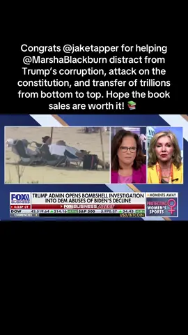 Congrats @jaketapper for helping @MarshaBlackburn distract from Trump’s corruption, attack on the constitution, and transfer of trillions from bottom to top. Hope the book sales are worth it! 📚 