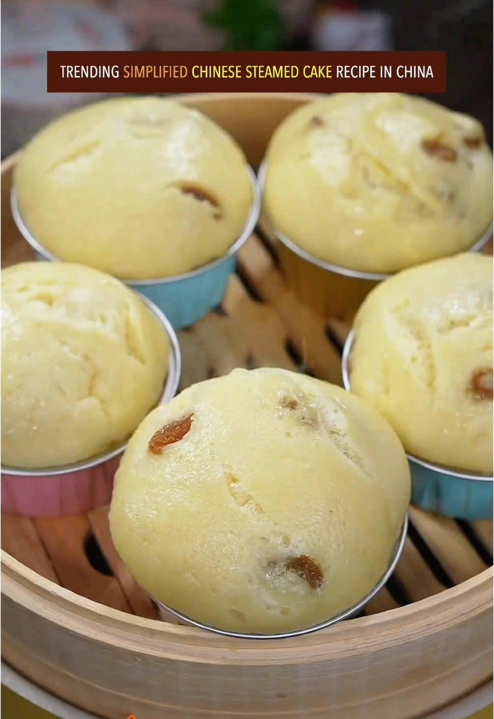 Trending simplified Chinese steamed cake recipe in China. Have u ever seen it before? #Recipe #cooking #chinesefood #cake #dessert #dimsum 