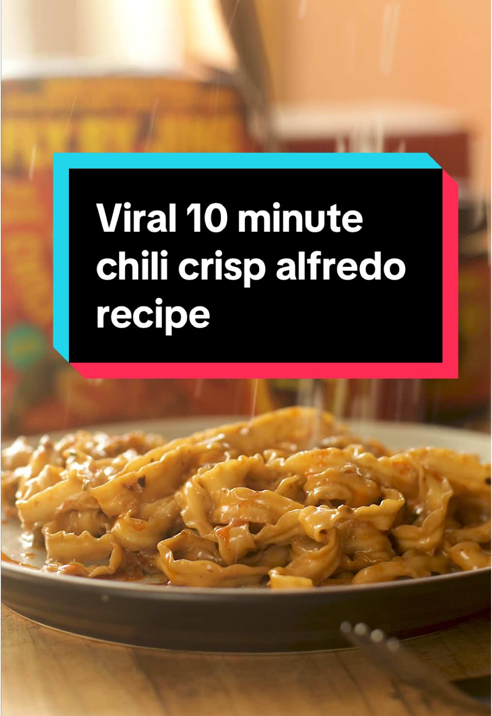 the 10 minute, 3 ingredient lunch you need. We saw you making chili crisp alfredo and had to try it ourselves. Just cook squiggly noodles for 6 minutes, drain, add in the chili crisp and soy-vin sauce, a bit (¼ cup??) of cream and grated parmesan. Bring up to a simmer, stir and then slurp. Now on repeat.