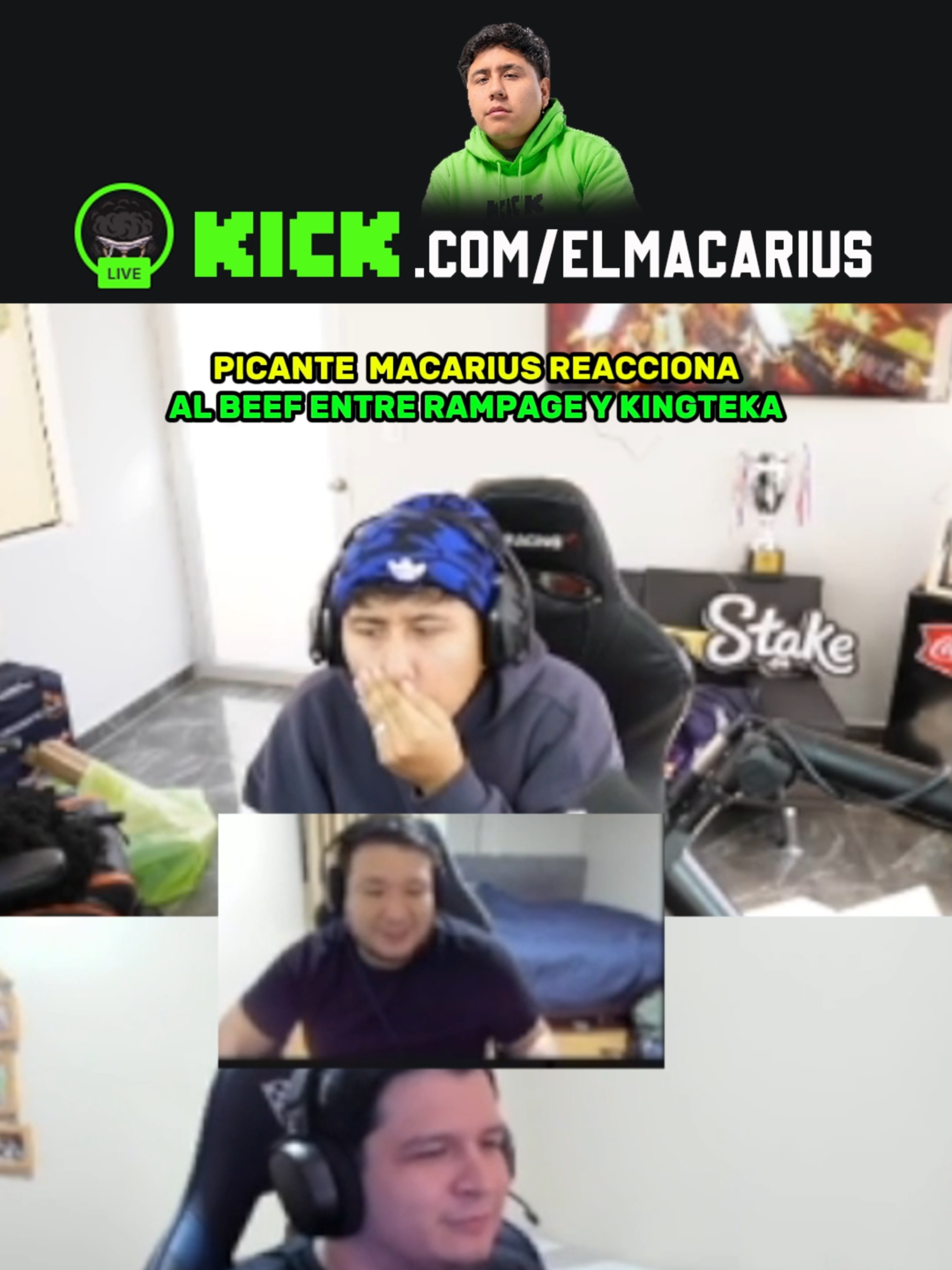 Macarius reacciona al beef de rampage y kingteka #macarius #kick #clip #streamer #bancherostyle #reaccion #rampage #kingteka #shakadoto