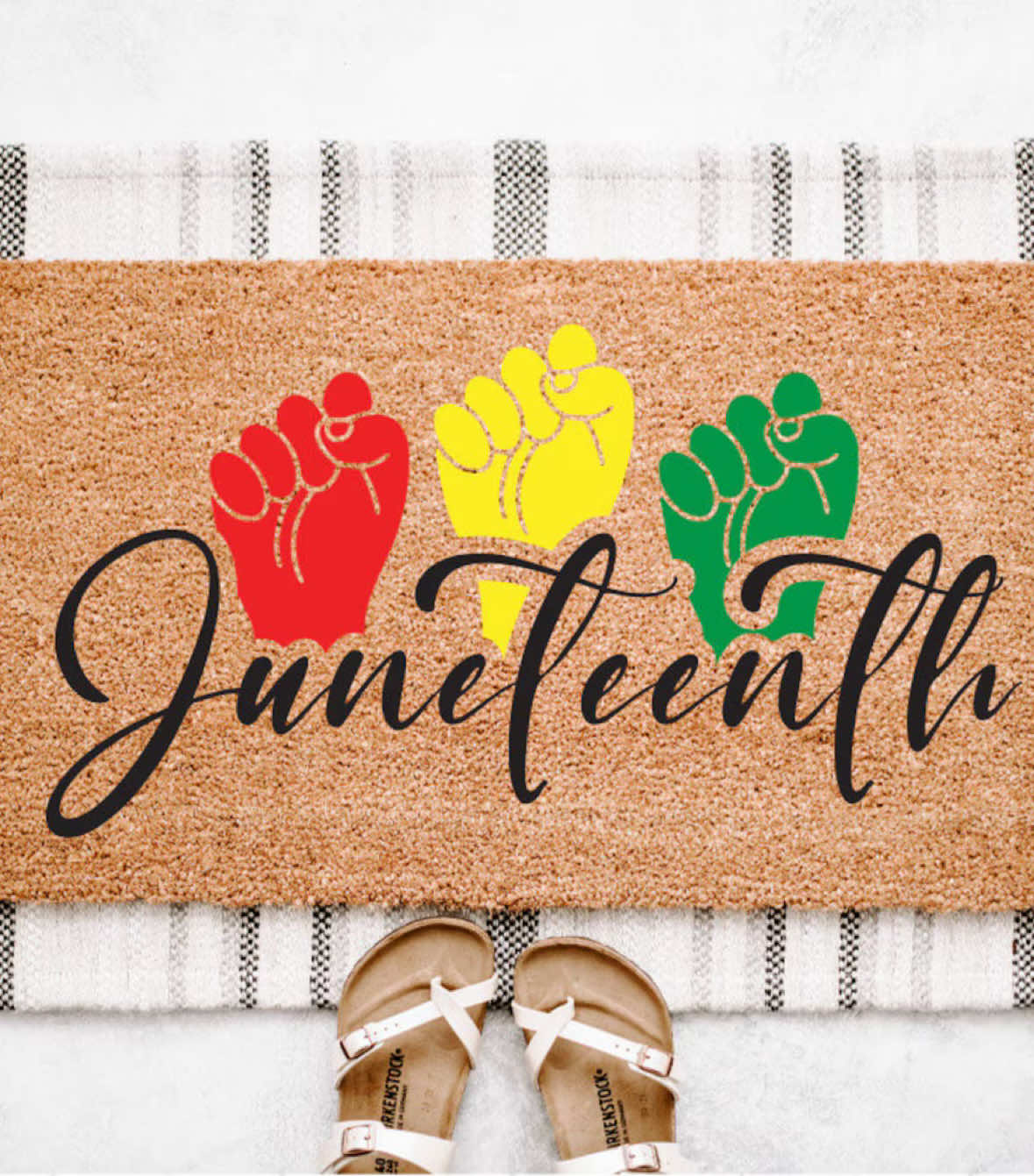 Replying to @marydotson92  #juneteenth #juneteenthcelebration #doormat #doormats #frontporchdecor #daddydaughterdeco 