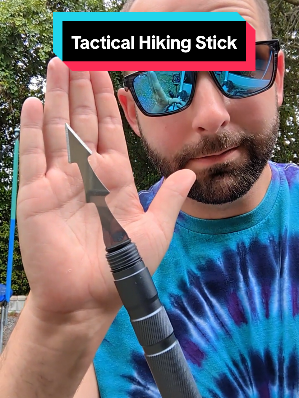 Tactical hiking stick with built in survival tools! 🤯 #tiktokshopsummerturnup ##hikingstick #tacticalhikingstick #tacticalwalkingstick 