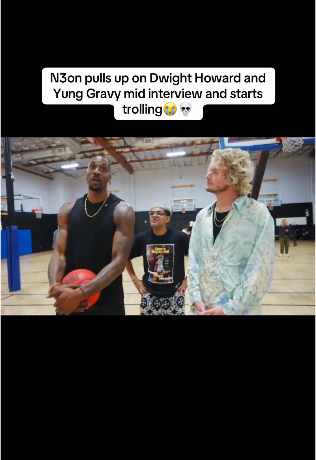 N3on pulls up on Dwight Howard and Yung Gravy mid interview and starts trolling😭💀 #n3on #viral #fyp #explore #n3onclips #dwighthoward #yunggravy #dwight #howard #interview #foryou 