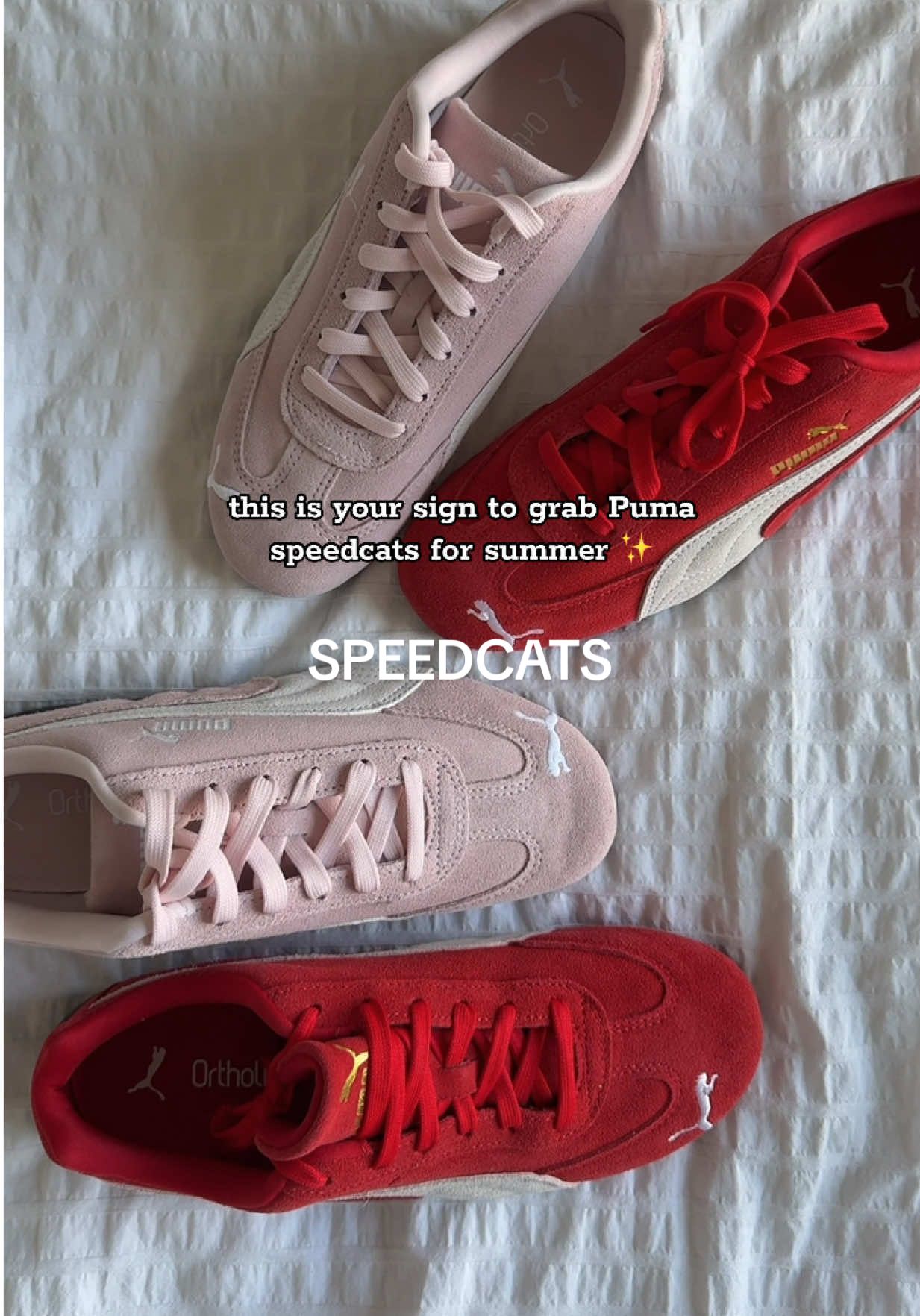 So in love! Which one you like more ?@PUMA #speedcat #redpuma #pinkpuma #sneakerheads #cuteshoes #SummerFashion 
