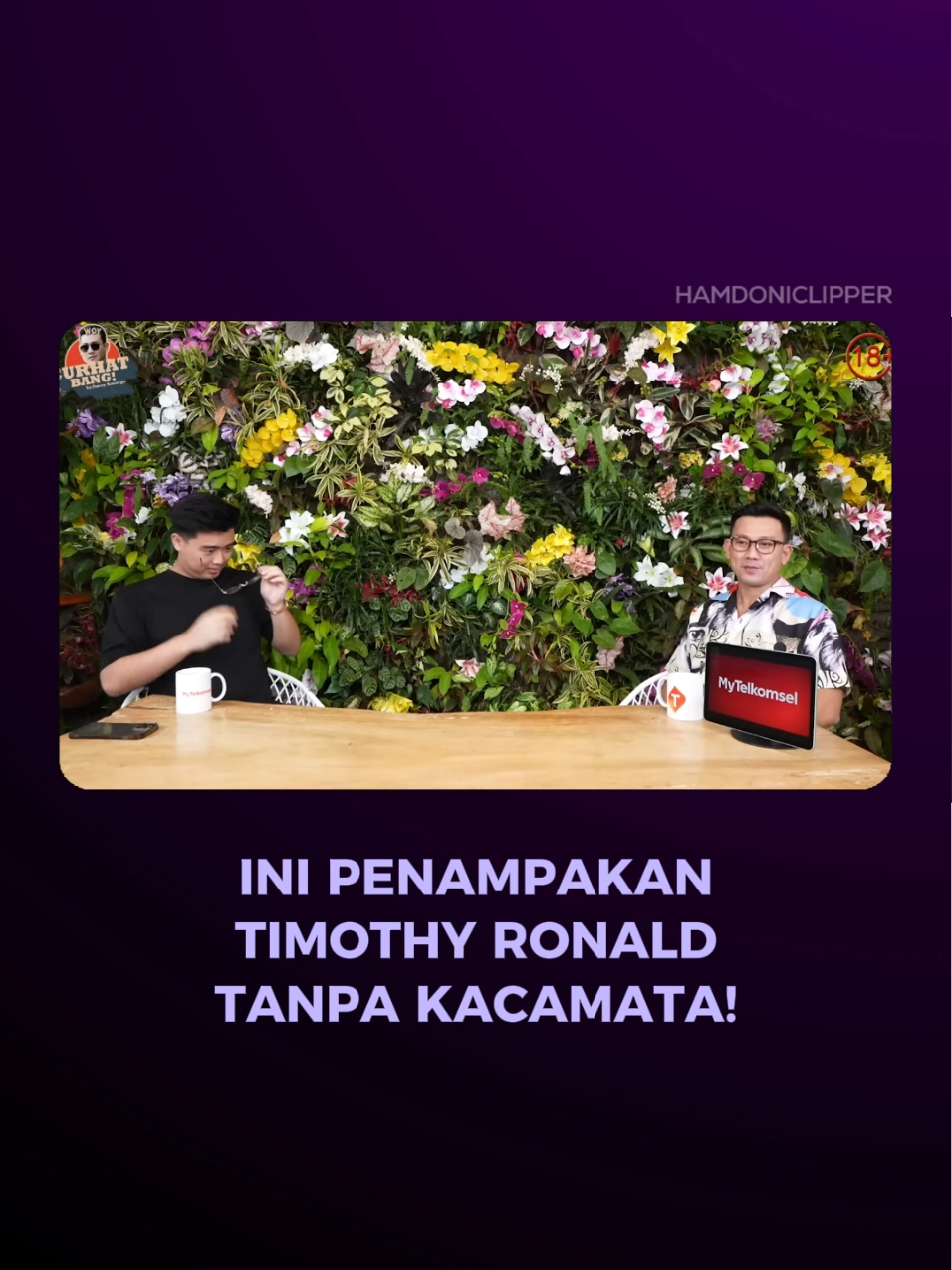 Penampakan Timothy Ronald tanpa kacamata. #timothyronald #dennysumargo #tanpakacamata 