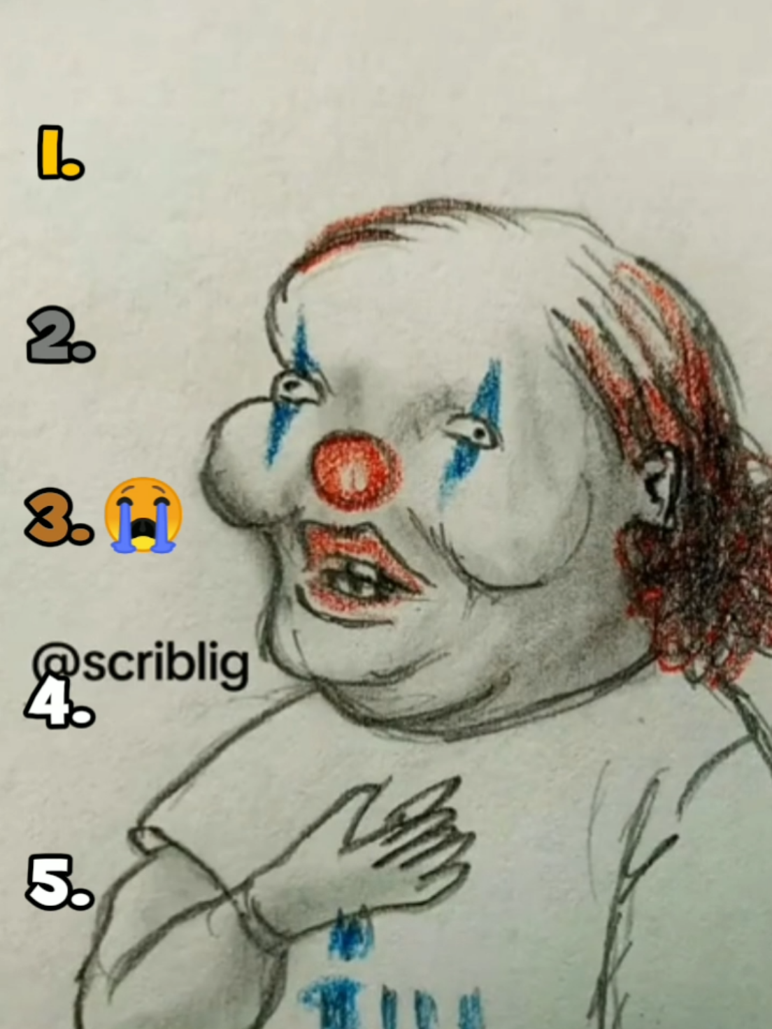 Top 5 SCRIBILIG Drawings 😭😭 | #top5moments #top5 #ranking #rankings #fyp #viral  |