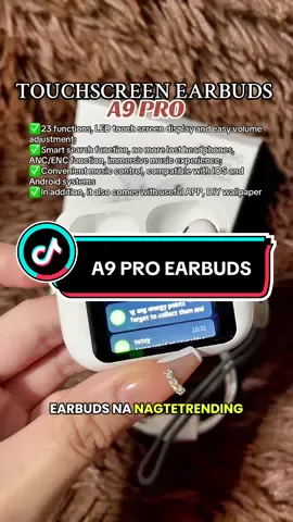 Napaka hightech ng earbuds na to! Less hassle na kase one na connect kay controlado ko a sa earbuds case😍 #earbuds #wirelessearphone #touchscreenearbuds #A9pro #a9proearbuds #trending 