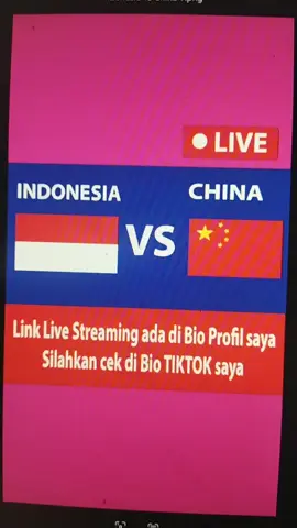 LINK LIVE STREAMING INDONESIA VS CHINA MALAM INI Siaran Langsung China vs Indonesia World Cup Qualification AFC Link live Streaming ada di Profil saya Silahkan cek di bio TIKTOK saya. dan ikuti langkah-langkah nya #Timnasday  #livestreamingindonesia  #Indonesiavschina  #Indonesiavscinaive  #chinavsindonesialivestreaming  #timnasindonesialivehariini  #WorldCupQualificationAFC  #bersamagaruda  #garudamendunia  #kualifikasipialadunia 