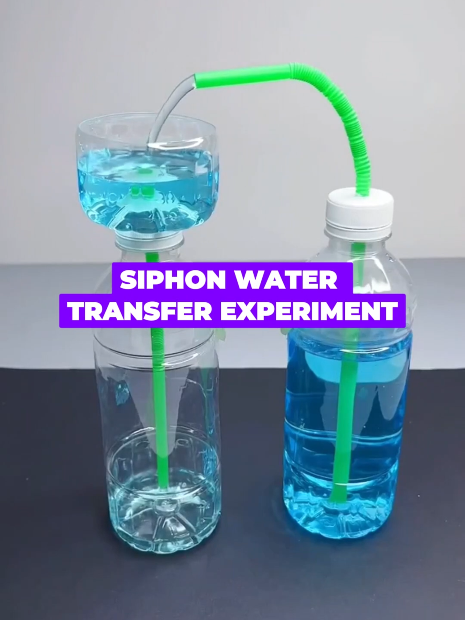 💧✨ Watch water flow like magic, no pump needed! This fun siphon experiment shows how gravity and air pressure can move water from one bottle to another. All you need is: ✔️ 2 plastic bottles ✔️ Flexible straws ✔️ Some water (add colour for extra fun!) ✔️ A little patience and curiosity 🧪 How it works: Start by filling one bottle with water. Connect the two bottles using straws, ensuring that one straw is inserted into the full bottle and the other leads into the empty one. Once the flow starts, it keeps going like a mini water fountain! 😲💙 It’s science, it’s fun, and it’s the perfect hands-on way to learn about pressure and flow. 🌟 Try it at home and turn your table into a science lab! #siphonexperiment #kidsscience #stemfun #waterscience #scienceathome #funwithphysics #pressureandflow #scienceiscool #stemlearning #diyscience #handsonlearning #scienceactivity #homeexperiments #gravityinaction #sciencemagic #simplescience #scienceforkids #educationalfun #learnthroughplay #minilab