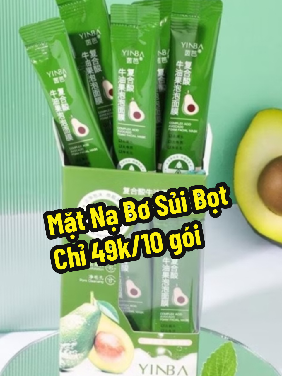 Mặt nạ sủi bọt bơ 🥑🥑 Làm sạch mụn cám, mụn đầu đen, se khít lỗ chân lông, dưỡng ẩm, thải độc giúp da mịn màng... #skincare #chamsocda #matna #matnasuibot #matnathaidoc #matnabo #review #xuhuong 