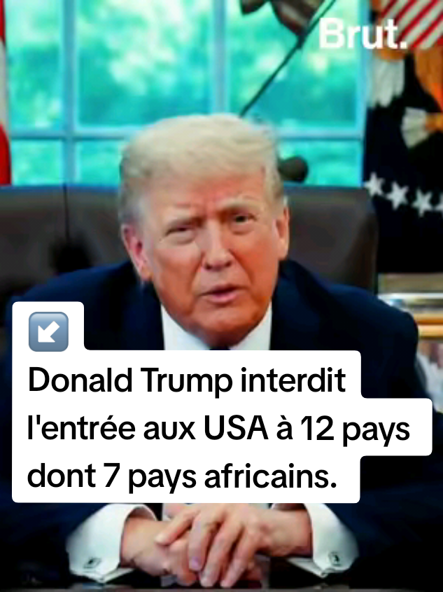 Aux États-Unis, le président Trump a signé un nouveau décret interdisant à 12 pays l'accès au territoire américain, à compter du 9 juin. 7 pays africains figurent sur la liste. On t'explique.