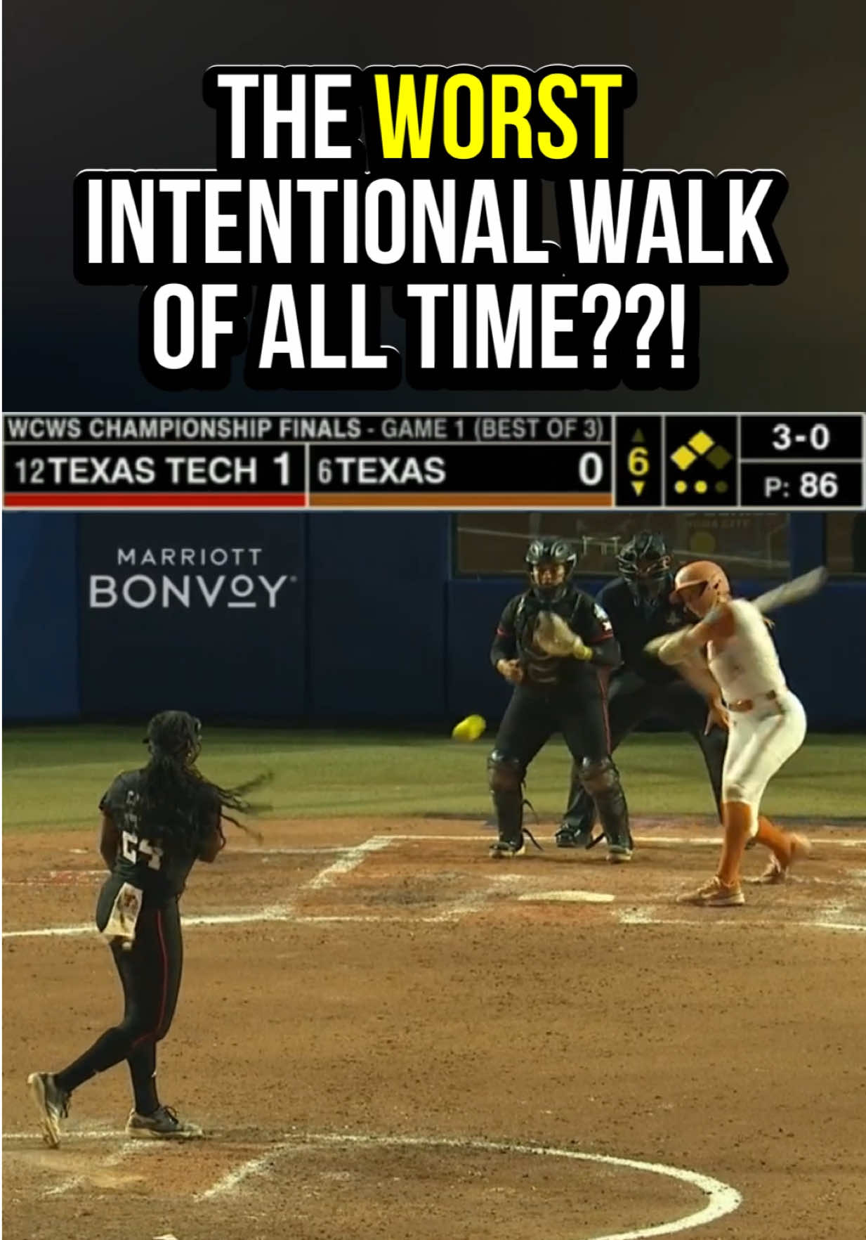 This may be the WORST intentional walk ever! Check it out 🤣. #sports #softball 