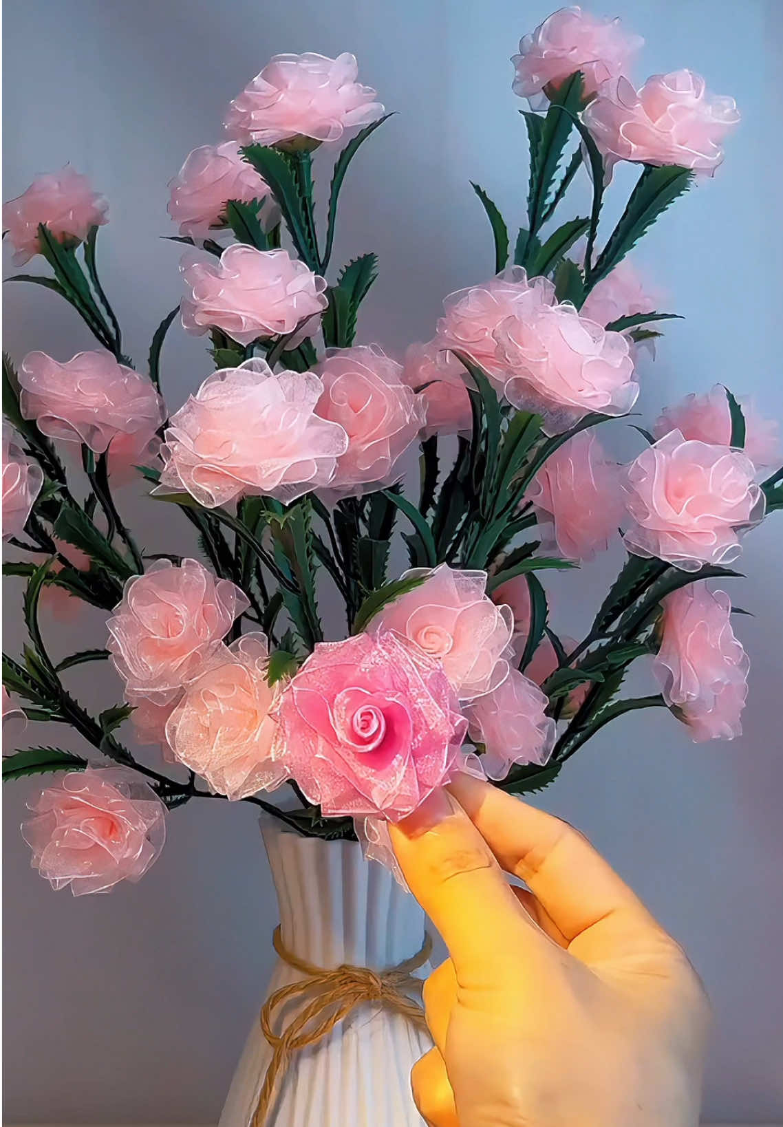 Pink ribbon rose flowers DIY tutorial #handmade #DIY #craft #handmadegifts #flowers #gift #ribbon #rose #handmadecraft #diyproject #diyfashion #diycraft #homedecor #foryou #tiktok #diystufftomake #handcraft #TikTokCrafts #decoration #DIYCrafts #craft #flowerlovers #bouquet #uktiktok 