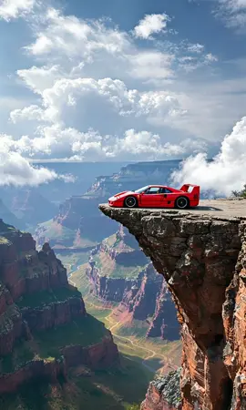 Live Wallpaper | Ferrari F40 #ferrarif40 #ferrari #livewallpaper #supercar #carwallpaper #epicdrive #aivideo #canyon #visualescape #fyp #phonewallpaper