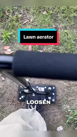 Loosening soil? Easy peasy!🍀👀#lawn #lawncare #grasstok #yardwork #garden #gardening #aeration #aerator 