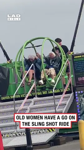 Braver than me 🤣👏 (🎥: @stevenbradshaw41) #ladbible #funnyvideos😂 #omg #wholesome #elderly #slingshotride