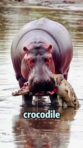 Crocodile Attacks Hippo#foryo #tktok #animal #animals #animalword #animalwordoftiktok #crocodile #hippo 