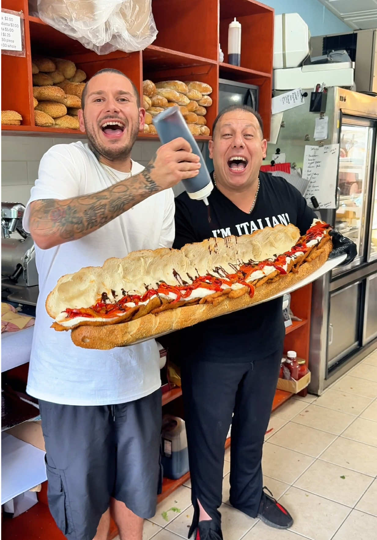 Time to make a 3ft sangweech 🇮🇹 #foodies #italianfood #italianstyle #mozzarella 