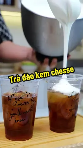 Công thức trà đào kem chesse ngon nhất mình từng làm #cotamcooking #LearnOnTikTok #EduTok #botkemchesekota 