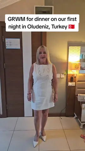 GRWM for dinner on our first night in Oludeniz, Turkey 🇹🇷 #grwm #TikTokFashion #linen #minidress #shein #riverisland #blockheelshoes #newlook #handbag #vinted #trendy #donttellmehowtodress #fashion #Summer #holiday #fyp 
