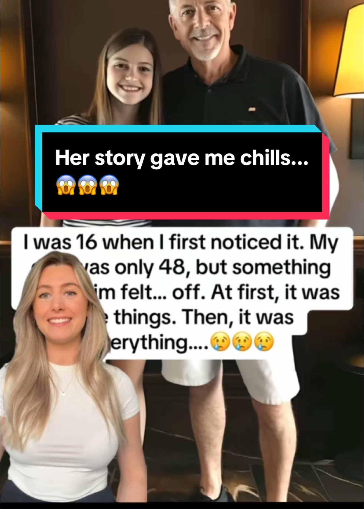 Her story gave me chills...😱😱😱 #fatherhood #silentstruggle #menshealth #hormonebalance #familymatter #strongertogether 