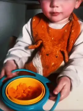 This bowl was supposed to be impossible for the baby to spill the food but this baby went too far ☠️