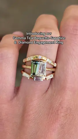 f you’re into color and something a little edgy, this one’s for you💚💍 Our Gemma Teal Baguette Sapphire & Lab Grown Diamond Engagement Ring is a fresh take on symmetry which pairs a tapered green sapphire with a crisp baguette-cut lab-grown diamond in a design that’s anything but ordinary.⁠ ⁠ For the ones who love with intention and style, this unique engagement ring was made for you and your unique love story! We are your destination for your dream engagement ring. Available now online and in our Seattle showroom. Come see how your forever could sparkle
