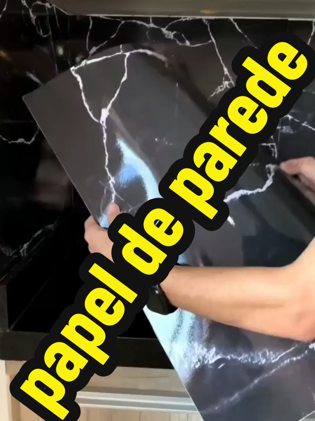 papel de parede preto #tiktokshop #cozinhatiktok #marmore 