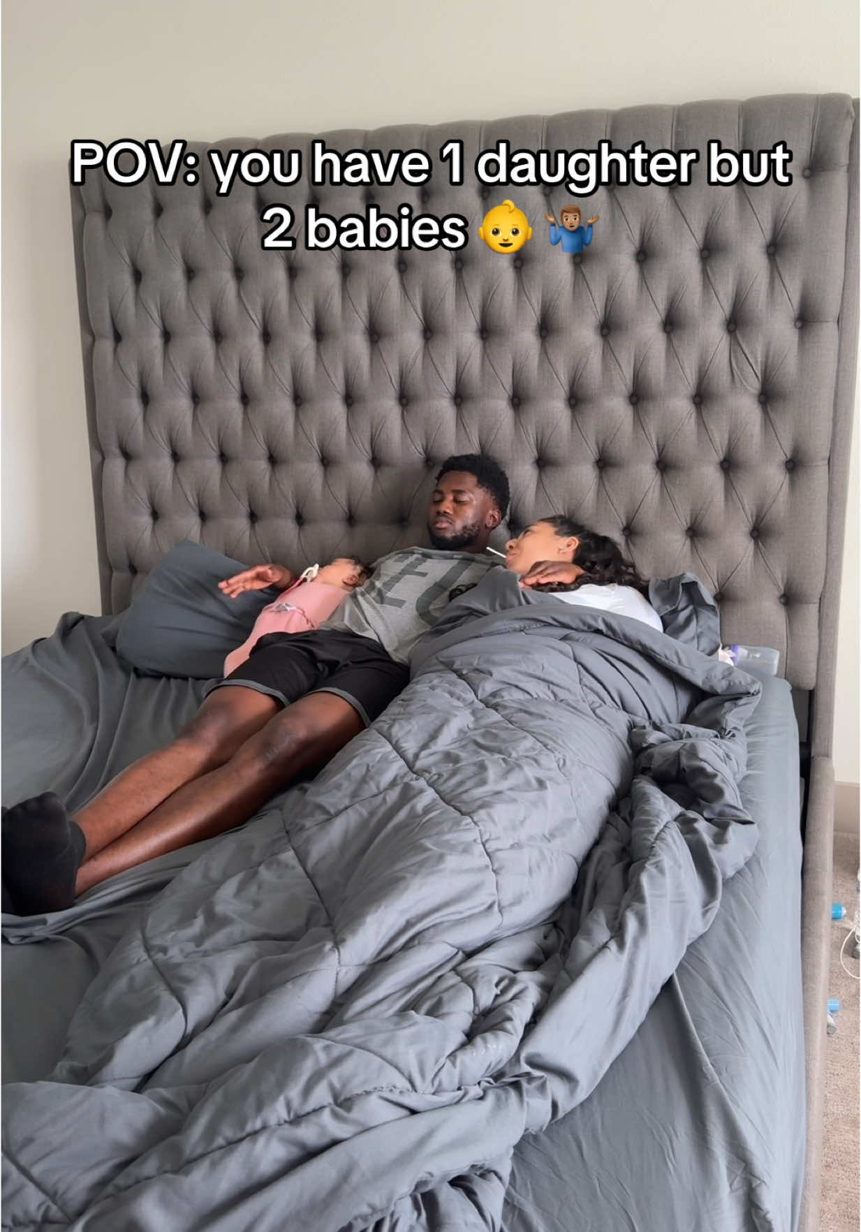 Little baby and big baby 😂😂 #fyp #thesolafamily #couplestiktok #husbandwife #funny #couplecomedy #humor 