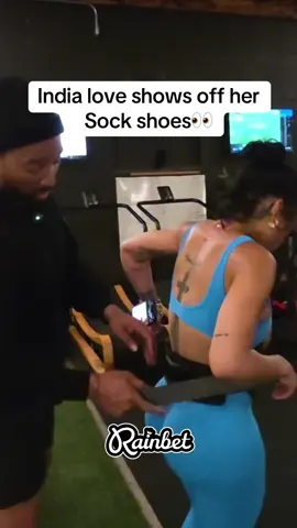 India love shows off her  Sock shoes👀 #indialove #twitchclips #fyp #viral 