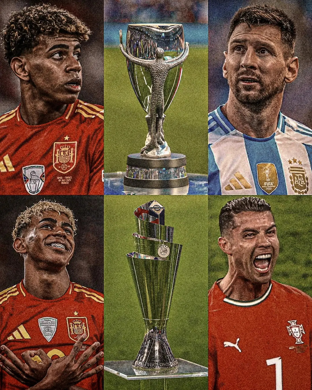 #españa #Lamine #champions ¡DEFINITIVAMENTE, REVIVIÓ EL FÚTBOL! Lamine Yamal jugará la final de la Nations League ante la Portugal de Cristiano Ronaldo. Pero no solo eso, el próximo año disputará la final de Finalissima ante la Argentina de Lionel Messi. Se enfrentará a los dos mejores futbolistas de la historia. Los Reyes del fútbol vs El Heredero. Lamine Yamal ante los GOATS. Lamine Yamal puede derrotar a los dioses del fútbol. Ni en las mejores películas ocurre algo así, ni en nuestros mejores sueños lo pudimos imaginar. Es el cierre perfecto de la historia de los GOATS y el inicio perfecto de la carrera de Lamine Yamal. Lo que nos espera será lo nunca antes visto.  LLEGÓ EL DÍA DEL JUICIO FINAL. 