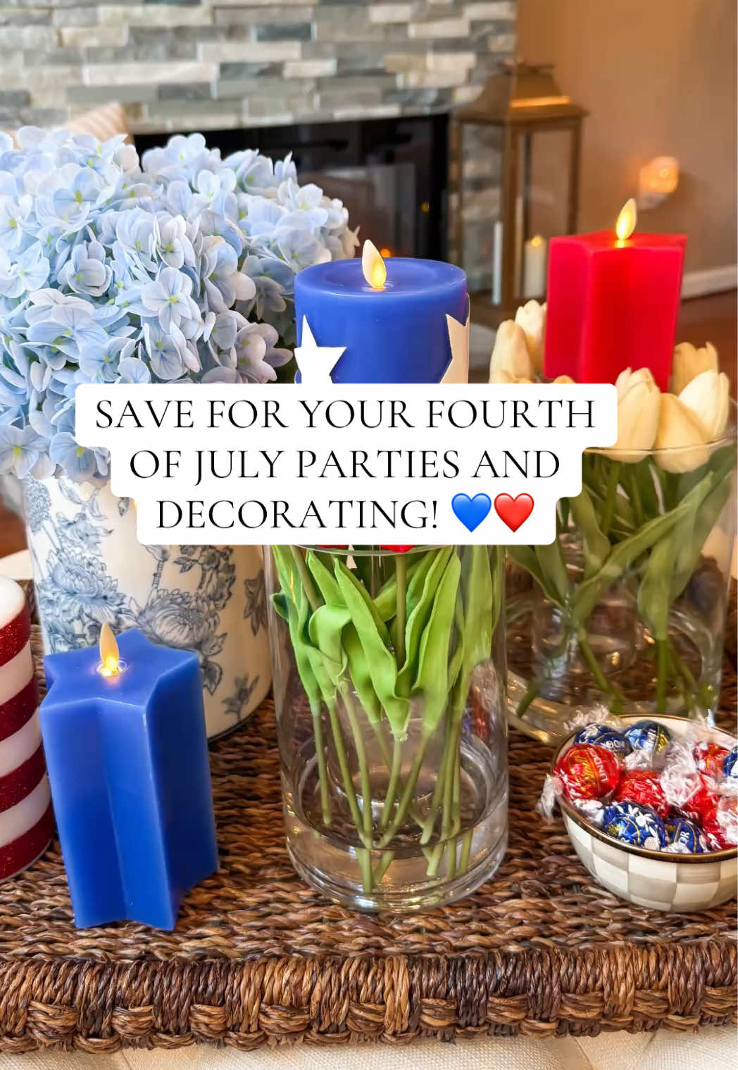 Fourth of July party/home decor idea 💙❤️ #fourthofjuly #decorideas #partydecor #fourthofjulyparty #summerdecor 