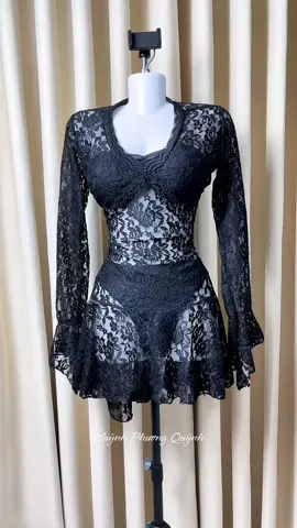 Đầm bikini ren hoa dáng ngắn tay dài tiểu thư #dodibien #bikini #jumpsuit #thoitrang #fypシ゚ 
