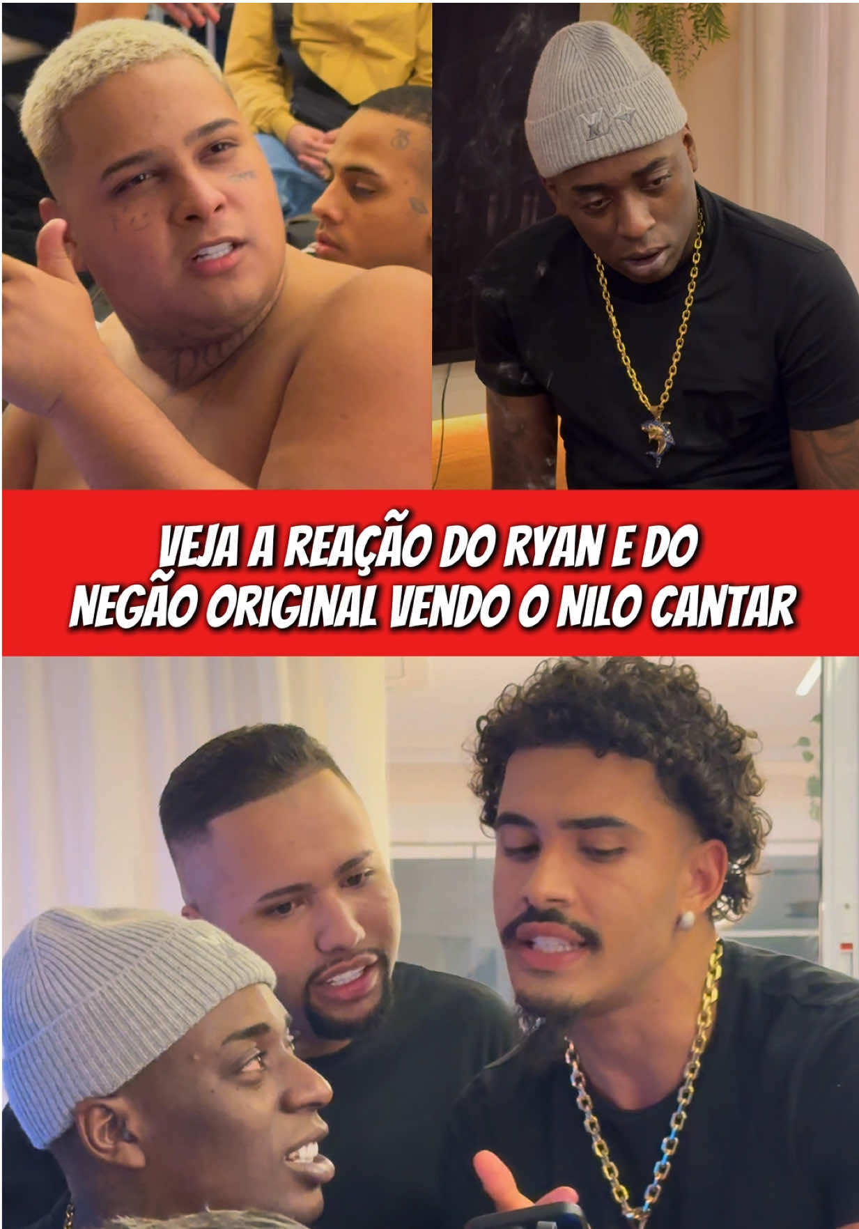 Veja a reação do Ryan e do Negão Original vendo o Nilo cantar‼️😱 #mcryansp 