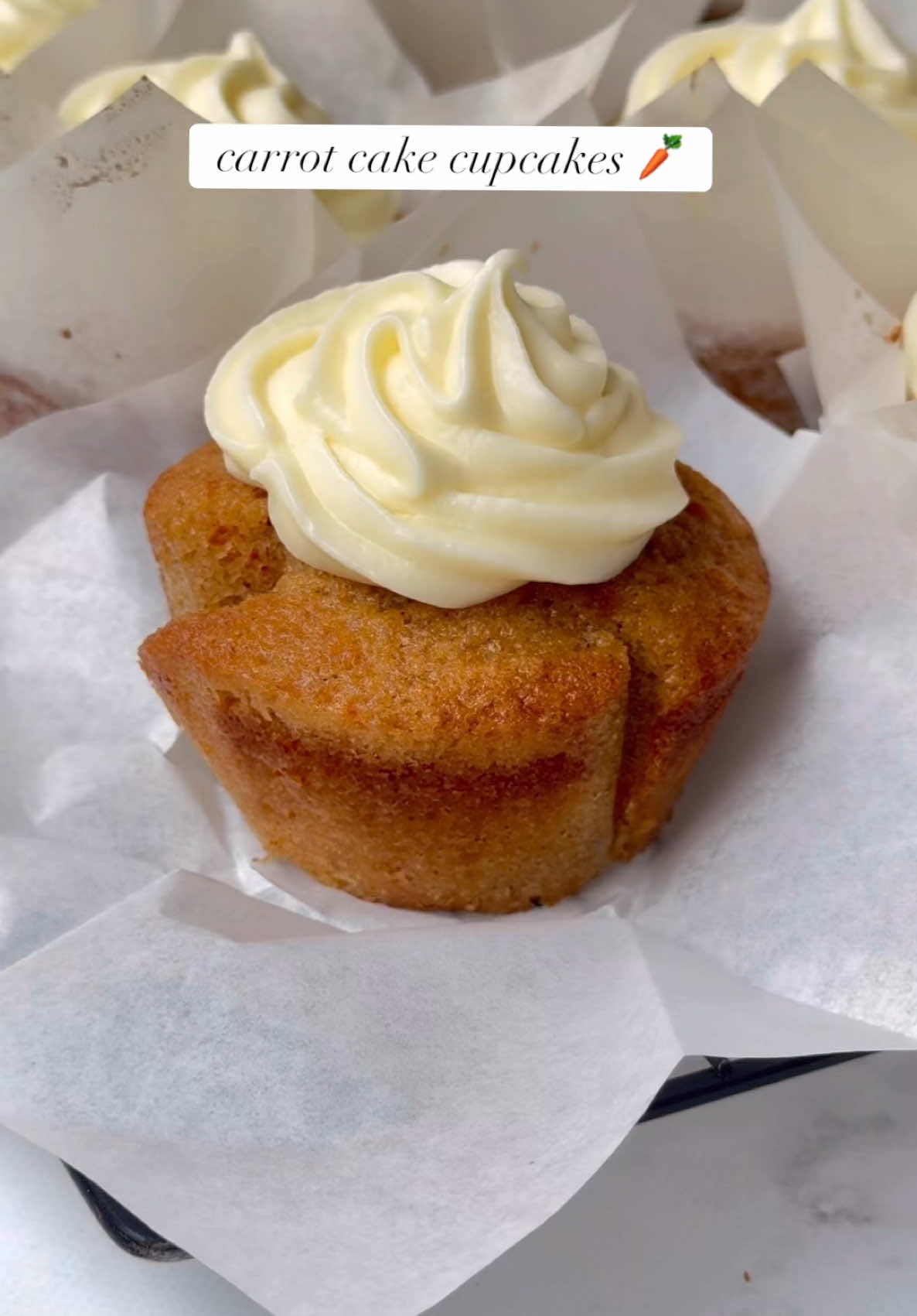 Carrot cake cupcakes recipe 🥕 #fyp #carrotcake #recipes #bakingtiktok 