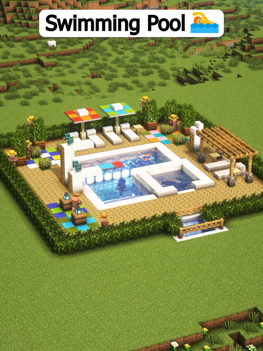 Modern Swimming Pool 🌊 #Minecraft #minecrafttutorial #minecraftbuilding 