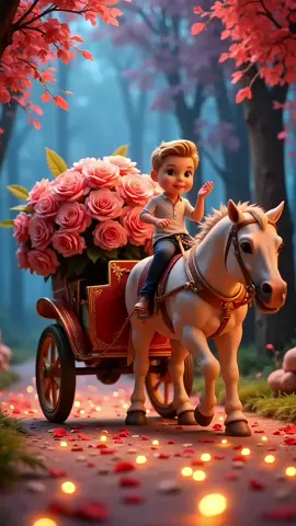 🌹✨ Он просто сидел в телеге… но сказка началась. Парень с голубыми глазами, волшебная лошадь и букет мечты — это больше, чем романтика. Это магия. 🐎💫 Представь, если бы твоя любовь приехала вот так... #3DArt #FairytaleVibes #RomanticFantasy #MagicMoment #AestheticScene #ViralVideo #LoveInTheAir #KlingAI #CarriageRide #DreamScene #BlondBoy #BlueEyes 