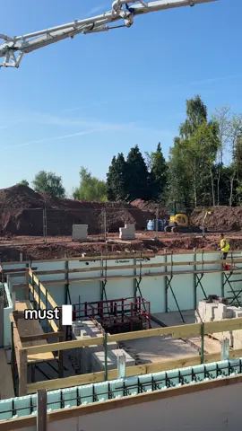 ⚖️ 50 m³ of RC 40 concrete was poured into our @nudura_uk ICF walling 🚚 The concrete and pump was supplied by JME Concrete Pumping, using Cemex as their supplier. Both the pump and the mixture were really high-quality and well recommended. 👷🏽‍♂️We used a 38mm vibrating poker to ensure all 300mm of the cavity was filled correctly  ⏭️ Next step on site is the installation of a block and beam floor and to pour the footings for the sunroom and garage #basement #construction #builder #propertydeveloper #cinemaroom #gamesroom #icfwalls #executivehome #designerhome #concrete #projectmanagment #project #blockandbeam #concrete #steelinstallation #concretepump #workingrelationships