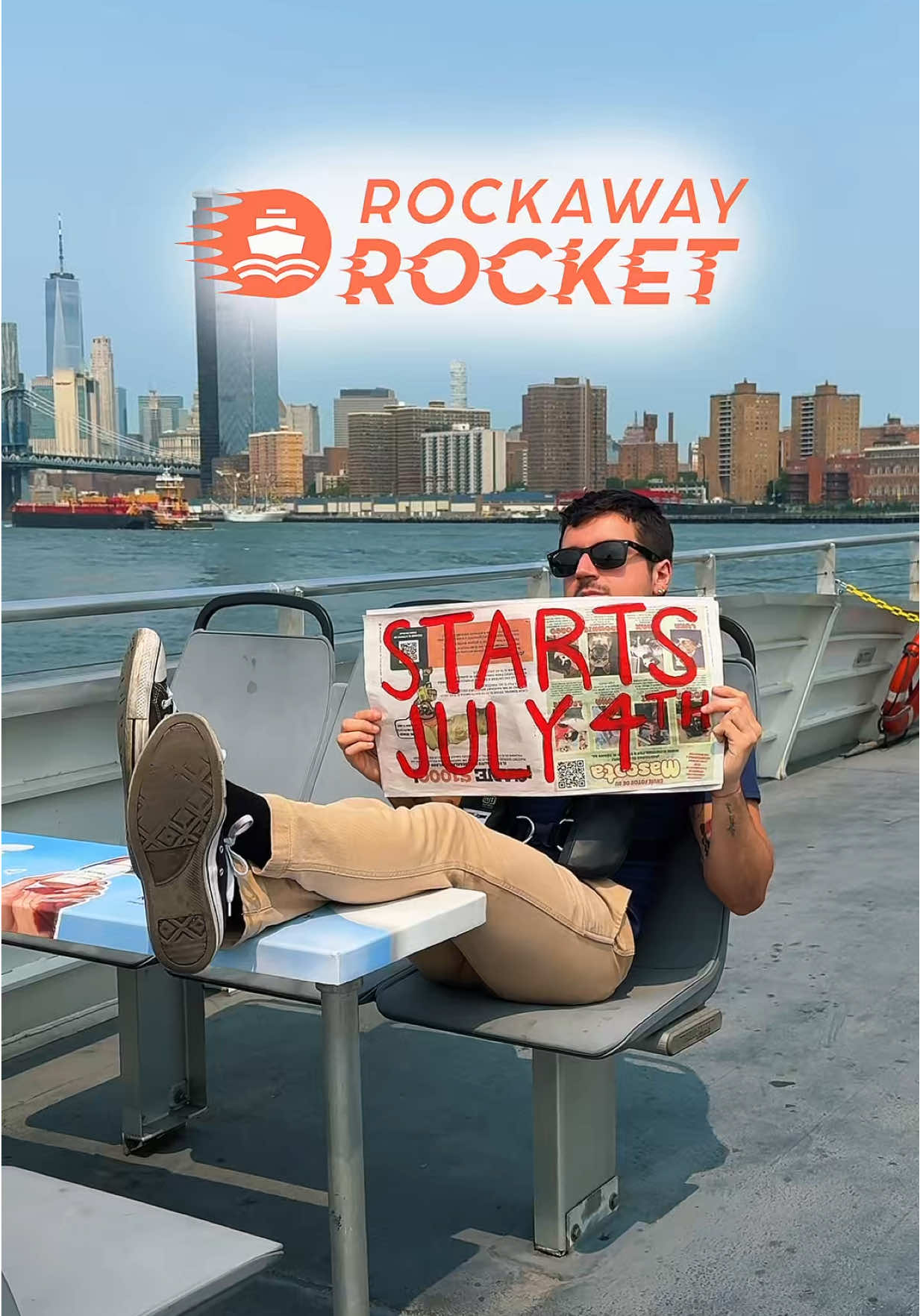 ROCKAWAY ROCKET IS BACK BY POPULAR DEMAND! 🚀 go directly to Rockaway Beach from Long Island City & Greenpoint starting July 4 ⛴️ #nycferry #rockawaybeach #rockawayrocket #rockawayferry #rockaway #greenpoint #greenpointbrooklyn #longislandcity #nyctiktok #explorenyc #nycnews #thingstodoinnyc #nyctravel #newspaperannouncement #fyp 