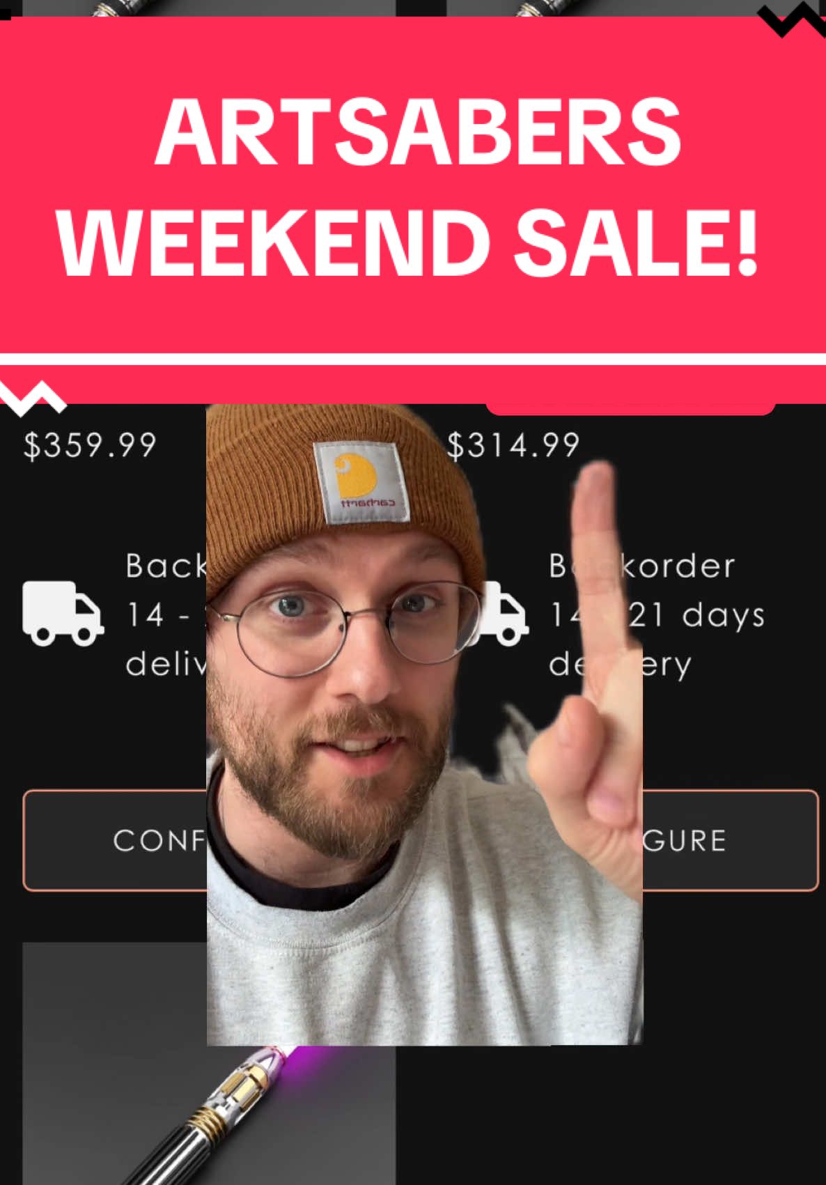Amazing sale every weekend at @ARTSABERS website! Don’t forget to use my code “BIZSABER” at checkout to save 15% off! #starwars #fyp 
