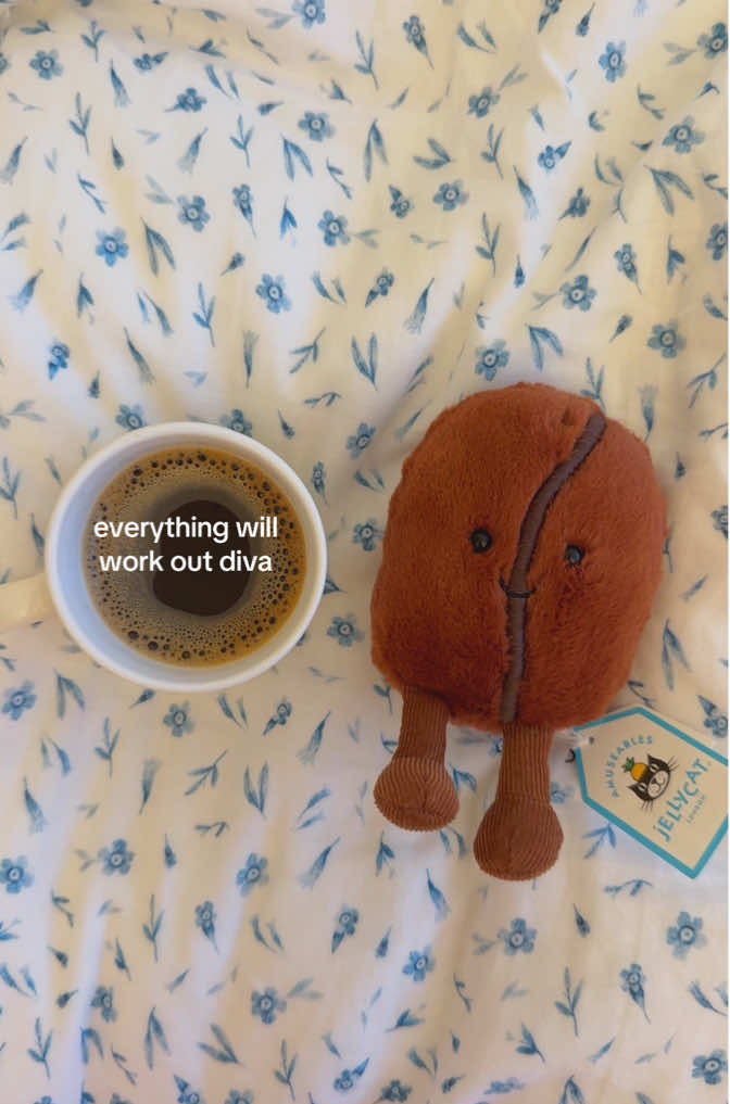 this jellycat has some morning coffee words of wisdom!☺️🫶🏼inspired by @anita ✨ @Jellycat #jellycatcollection #jellycat #fyp 