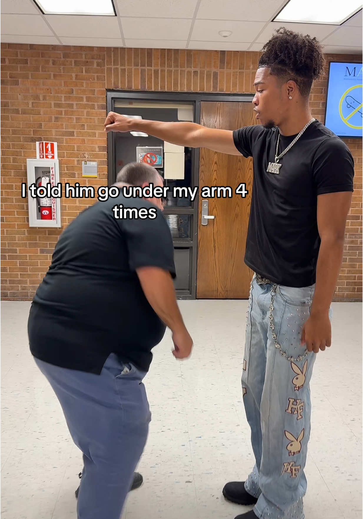 How I teach him a dance 😂😭 w / @urfaveteach407 ( follow my IG :lilmark_m )