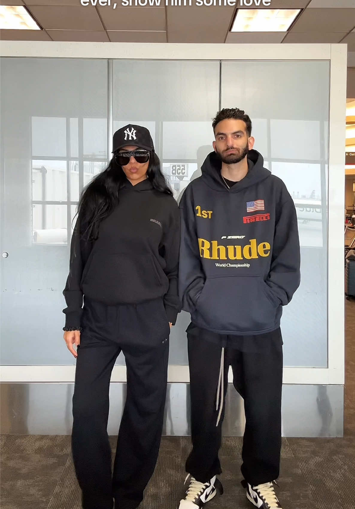 airport fit check sibling edition     #creatorsearchinsights #longflightoutfit #airportfashion #travelstyle  #fashiontips #outfitinspo