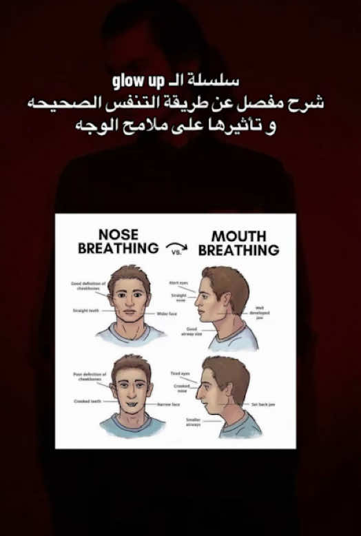 حل مشكلة التنفس من الفم  #GlowUp #looksmaxing #looksmax #jawline #face #nose #breathe #mouth #شروحات #نصائح 